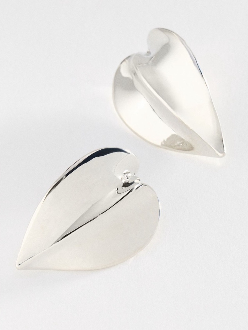 Anthropologie 14KT Gold Plated Leaf Drop Earrings New White Silver